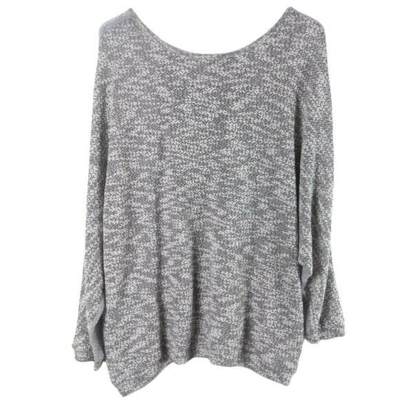 A’reve Women’s Sheer Mesh Mixed Media Pullover Top Gray M Raw Edge Lace Detail - Picture 5 of 7
